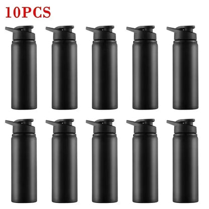 15PCS Portable Stainless Steel Bicycle Water Bottle Straight Drinking Outdoors Sports Travel Kettle Metal Water Bottle