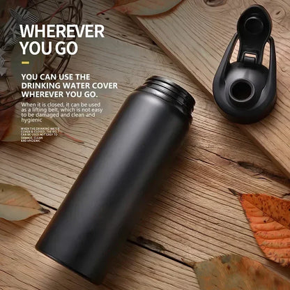 15PCS Portable Stainless Steel Bicycle Water Bottle Straight Drinking Outdoors Sports Travel Kettle Metal Water Bottle