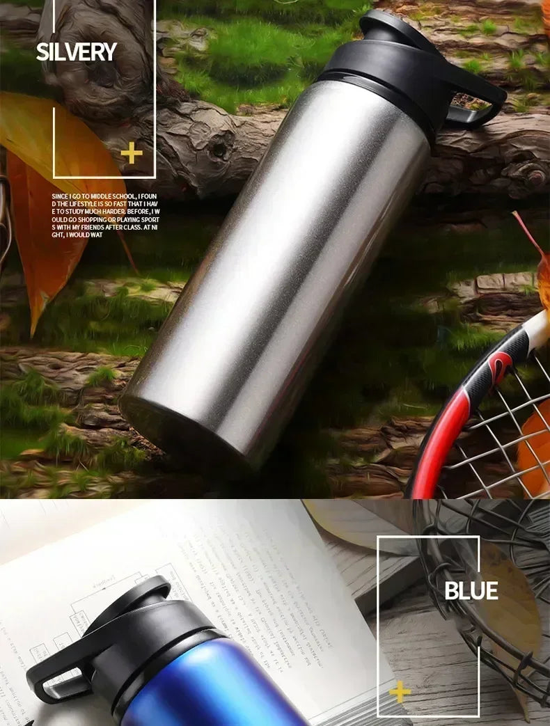 15PCS Portable Stainless Steel Bicycle Water Bottle Straight Drinking Outdoors Sports Travel Kettle Metal Water Bottle
