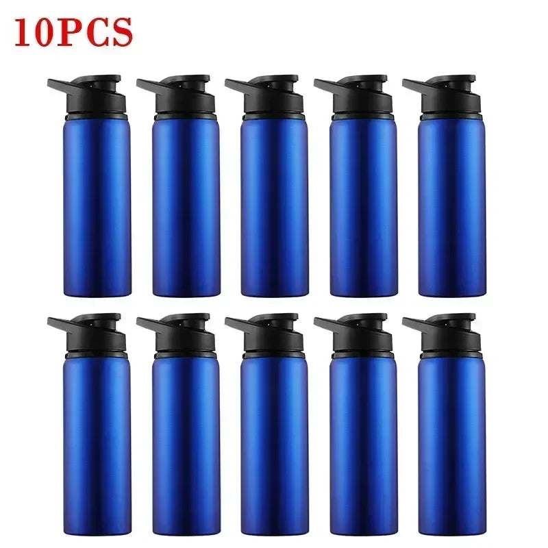 15PCS Portable Stainless Steel Bicycle Water Bottle Straight Drinking Outdoors Sports Travel Kettle Metal Water Bottle