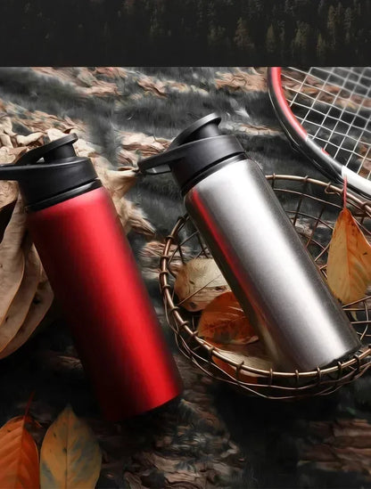 15PCS Portable Stainless Steel Bicycle Water Bottle Straight Drinking Outdoors Sports Travel Kettle Metal Water Bottle