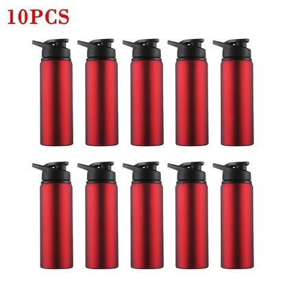 15PCS Portable Stainless Steel Bicycle Water Bottle Straight Drinking Outdoors Sports Travel Kettle Metal Water Bottle