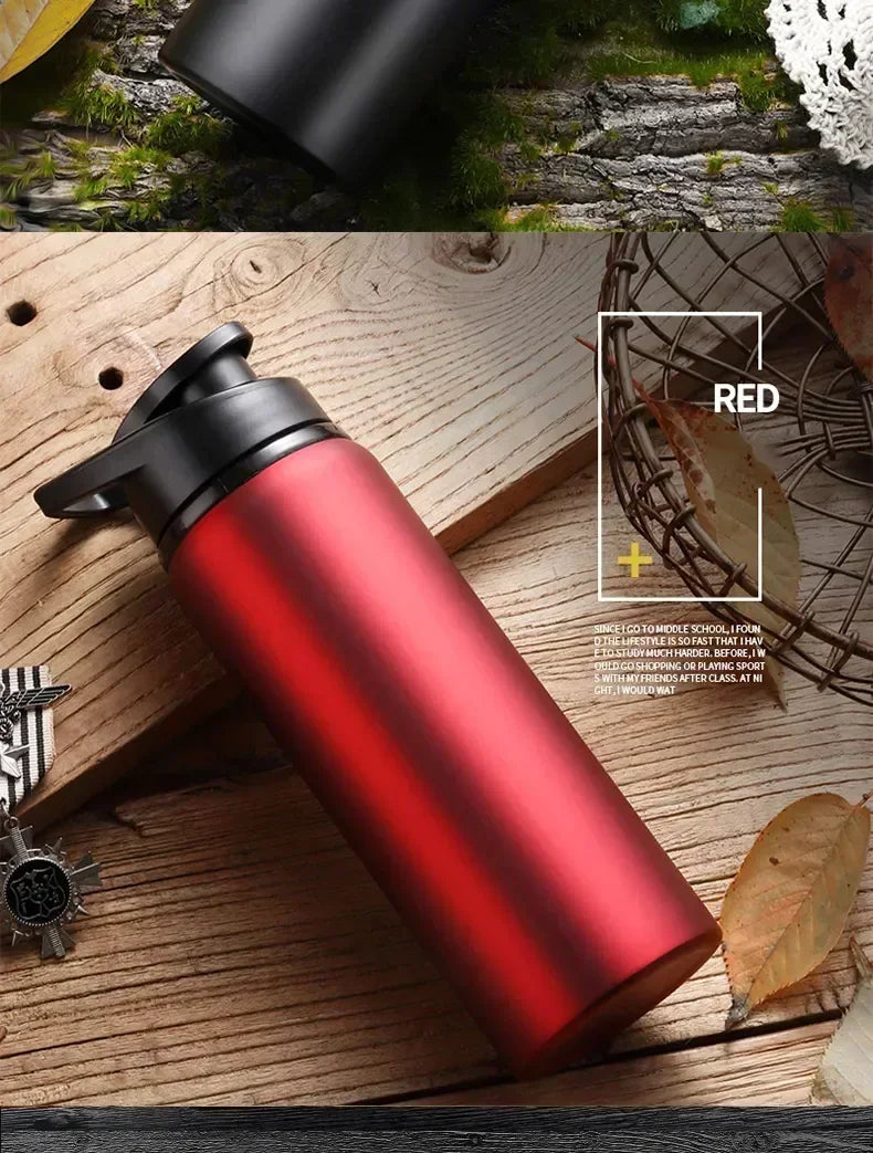 15PCS Portable Stainless Steel Bicycle Water Bottle Straight Drinking Outdoors Sports Travel Kettle Metal Water Bottle