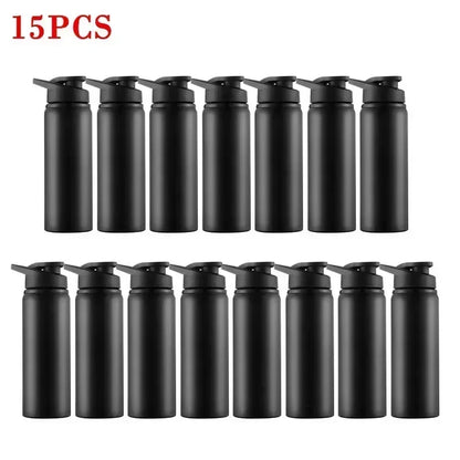 15PCS Portable Stainless Steel Bicycle Water Bottle Straight Drinking Outdoors Sports Travel Kettle Metal Water Bottle