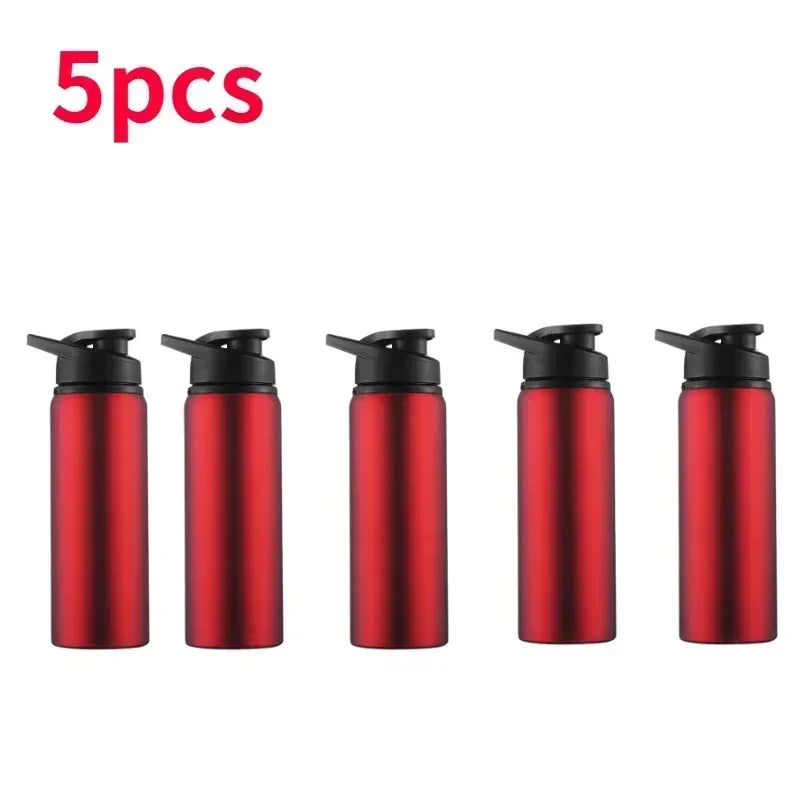 15PCS Portable Stainless Steel Bicycle Water Bottle Straight Drinking Outdoors Sports Travel Kettle Metal Water Bottle