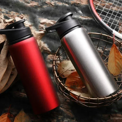 15PCS Portable Stainless Steel Bicycle Water Bottle Straight Drinking Outdoors Sports Travel Kettle Metal Water Bottle