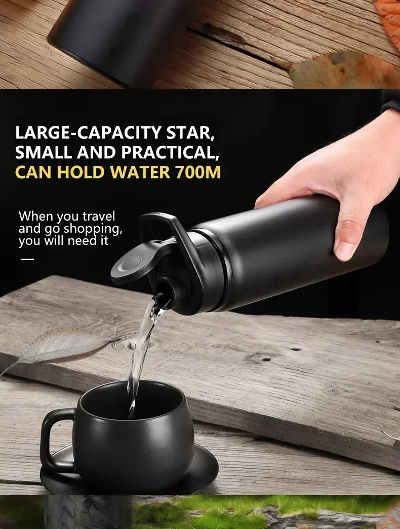 15PCS Portable Stainless Steel Bicycle Water Bottle Straight Drinking Outdoors Sports Travel Kettle Metal Water Bottle