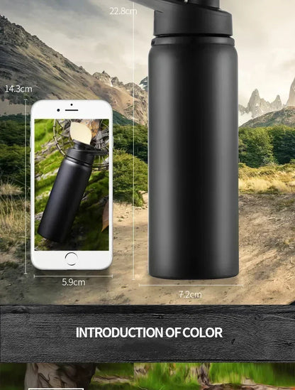 15PCS Portable Stainless Steel Bicycle Water Bottle Straight Drinking Outdoors Sports Travel Kettle Metal Water Bottle