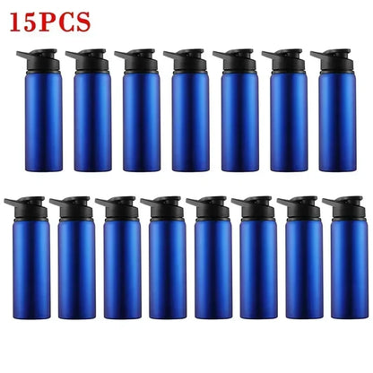 15PCS Portable Stainless Steel Bicycle Water Bottle Straight Drinking Outdoors Sports Travel Kettle Metal Water Bottle