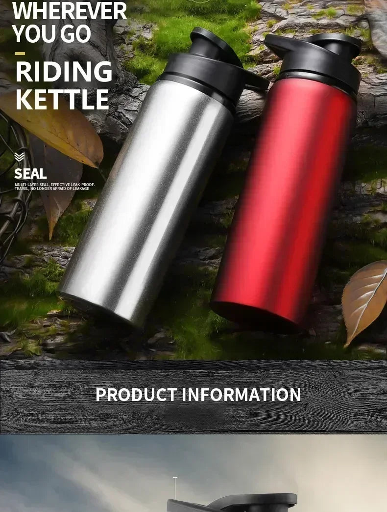 15PCS Portable Stainless Steel Bicycle Water Bottle Straight Drinking Outdoors Sports Travel Kettle Metal Water Bottle