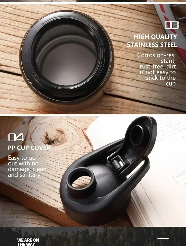 15PCS Portable Stainless Steel Bicycle Water Bottle Straight Drinking Outdoors Sports Travel Kettle Metal Water Bottle